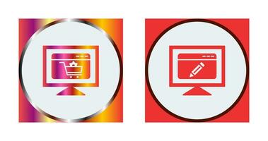 e commerce setting and edit webpage Icon vector