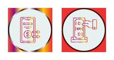 depositar y transferir icono vector