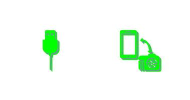 USB cable y transferir imágenes icono vector