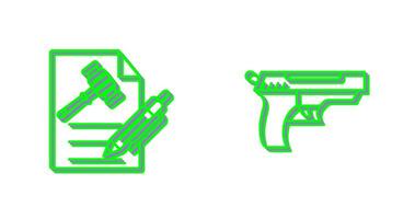 File and Gun Icon vector