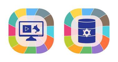 digital márketing y base de datos administración icono vector