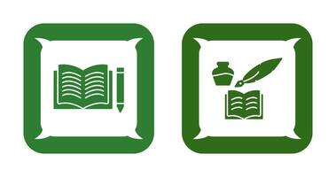 Pencil and Book and Quilland Book Icon vector