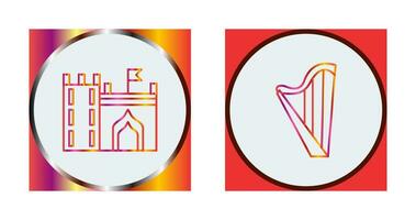 Castle with Flag and Harp Icon vector