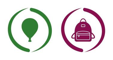 balloon and bag pack Icon vector