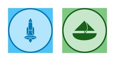 Rocket and Small Yacht Icon vector