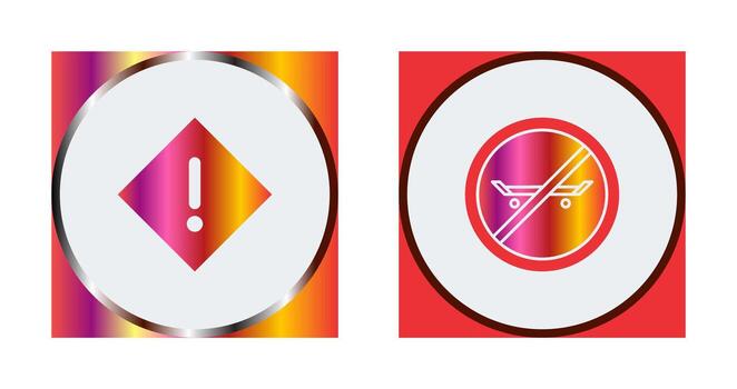 warning and no skating  Icon vector