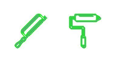 Hacksaw and Paint Roller Icon vector