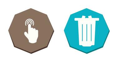 danger of hand press and garbage Icon vector