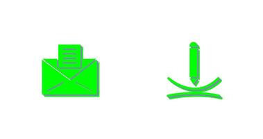 email documents and draw curve Icon vector