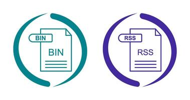 BIN and RSS Icon vector