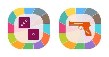 Dice and Pistol Icon vector