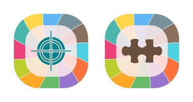 Target and Puzzle Piece Icon vector