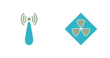 non ionizing radiation and radiation Icon vector