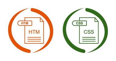 HTM and CSS Icon vector