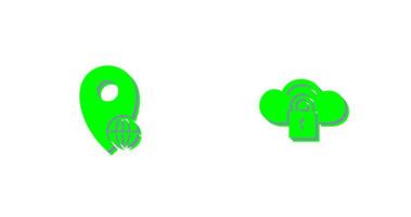 global location and secure cloud  Icon vector