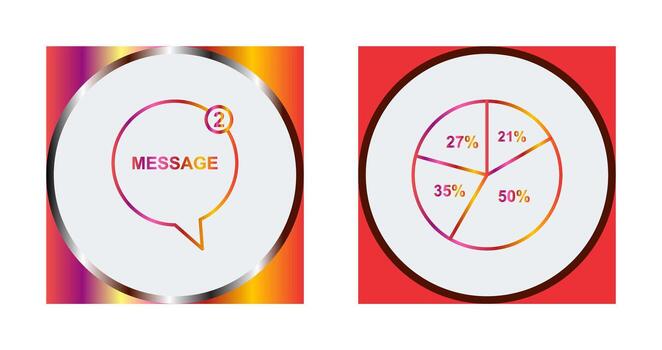 Message Bubbles and Pie Chart Icon vector