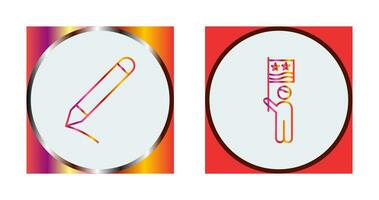 Pencil and Raising flag Icon vector