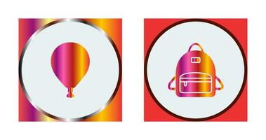 balloon and bag pack Icon vector