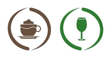 Latte And wine glass  Icon vector