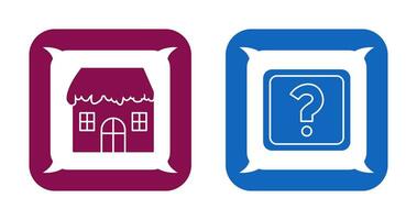 House with Snow and Question Mark Icon vector