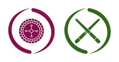 roulette and Pool cue  Icon vector