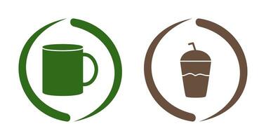 café jarra y frapé icono vector