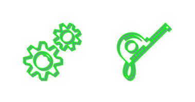 Gears and Roulette Icon vector