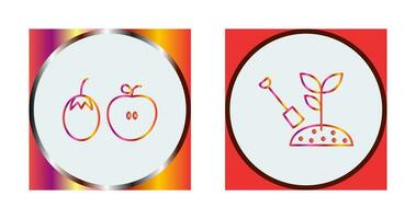 Fruits and Vegetables and Plantation Icon vector