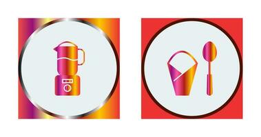 blender and spoon  Icon vector