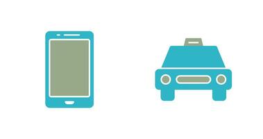 cell phone and cab  Icon vector