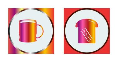 toast and coffee cup  Icon vector