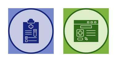 Medical Report and Browser Icon vector