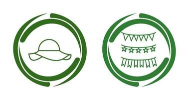 Garlands and Woman Hat Icon vector