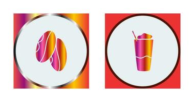 Coffee Grain And Frappe  Icon vector