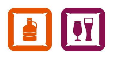 moon shine and beer glasses Icon vector