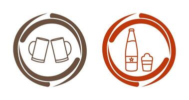 Beers Toasting and Beer Icon vector