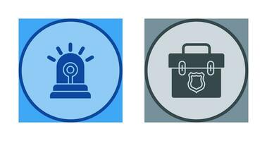 Siren and Suitcase Icon vector