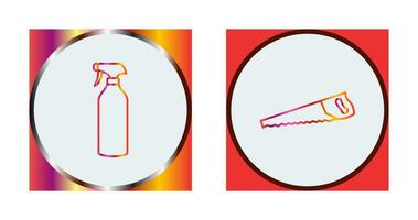 Spray bottle and Handsaw Icon vector