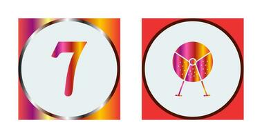 number sevens and lottery machine  Icon vector