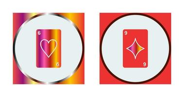 corazón tarjetas y diamantes tarjeta icono vector