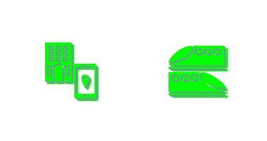 find hotel and train  Icon vector