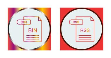 BIN and RSS Icon vector