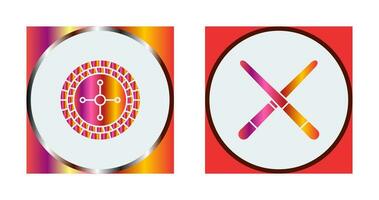 roulette and Pool cue  Icon vector