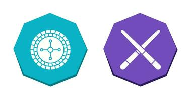 roulette and Pool cue  Icon vector