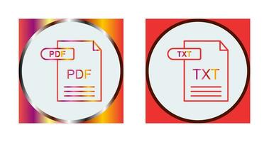 pdf y TXT icono vector