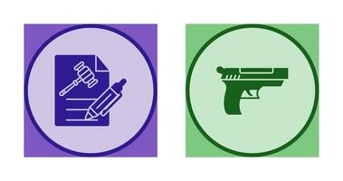 File and Gun Icon vector