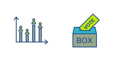 Giing Vote and Candidate and Graph Icon vector