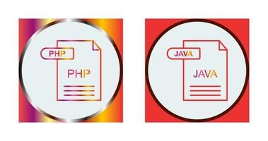 php y Java icono vector