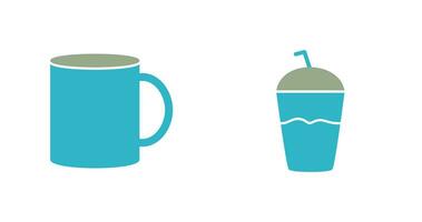 Coffee mug and Frappe Icon vector