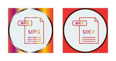MPG and MKV Icon vector